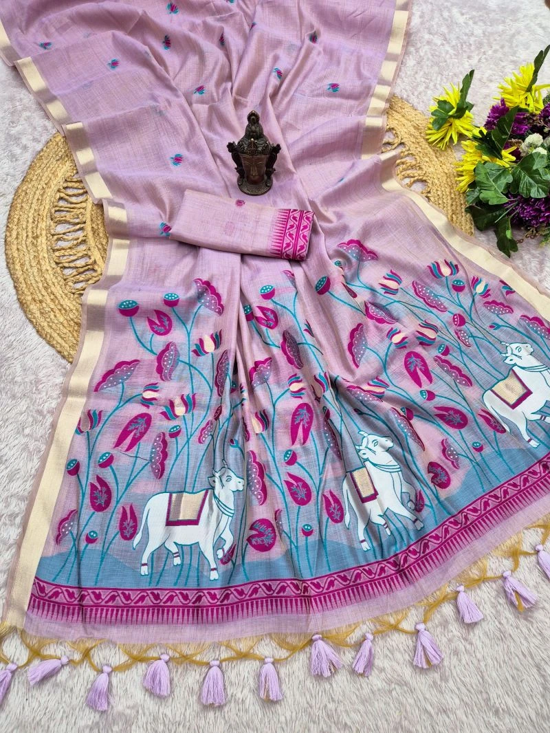 Flower Vol 2 Mul Cotton Weaving Zari Butti Work Saree Collection 6