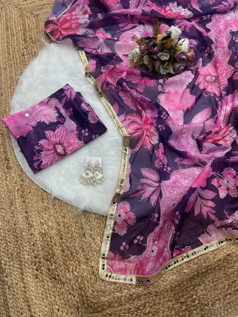 Gopi Vol 2 Soft Tebby Silk Embroidered Digital Printed Saree 1