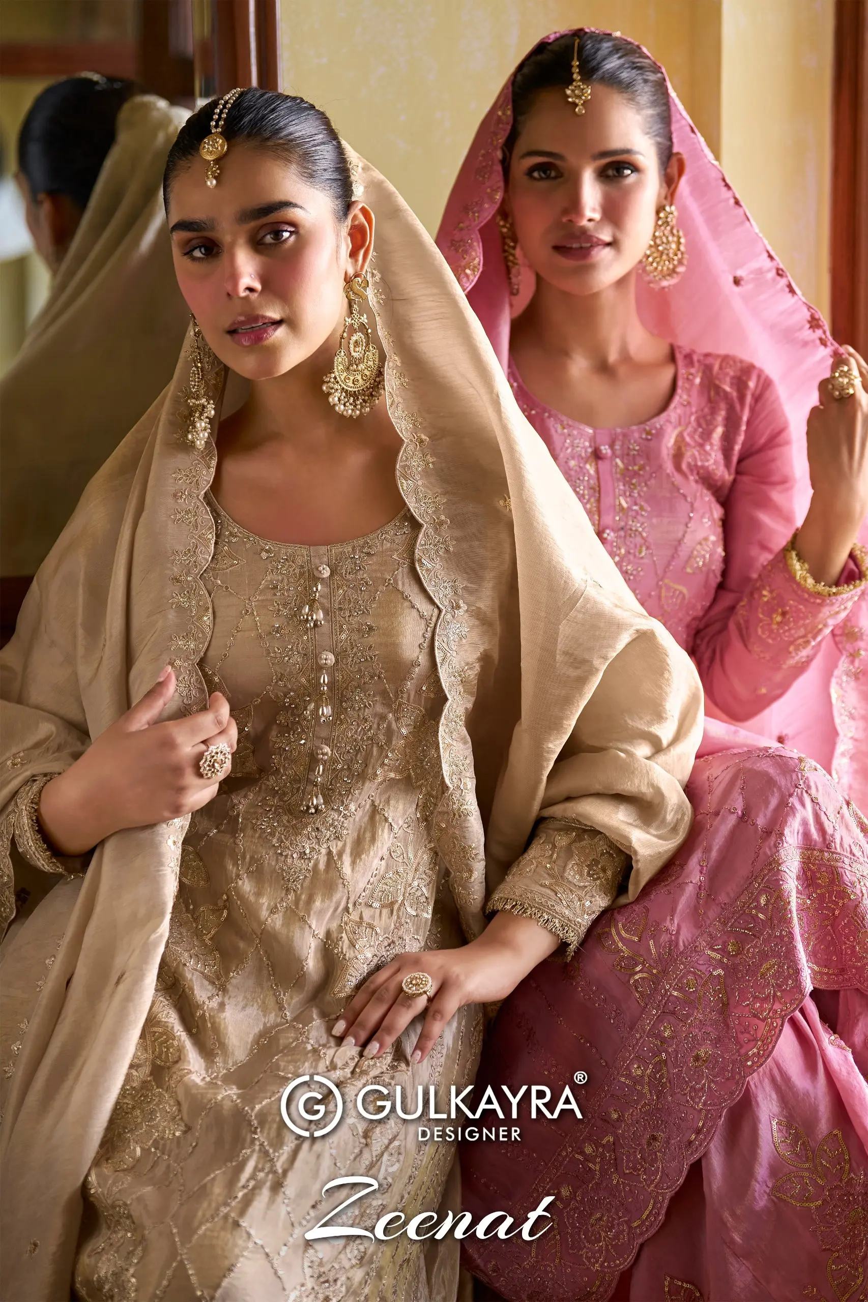 Gulkayra Designer Zeenat Real Simar Silk Suit With Embroidery And Hand Work