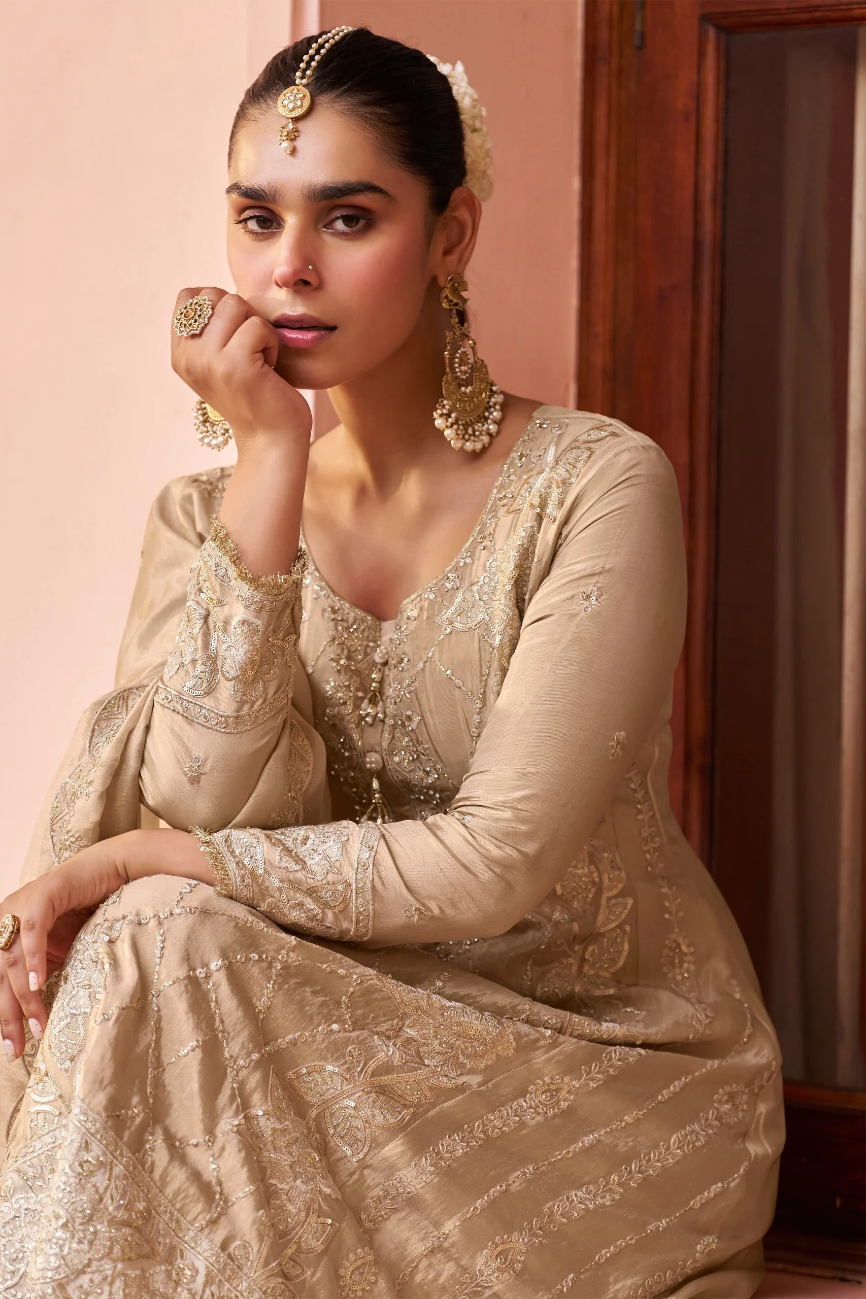 Gulkayra Designer Zeenat Real Simar Silk Suit With Embroidery And Hand Work 3