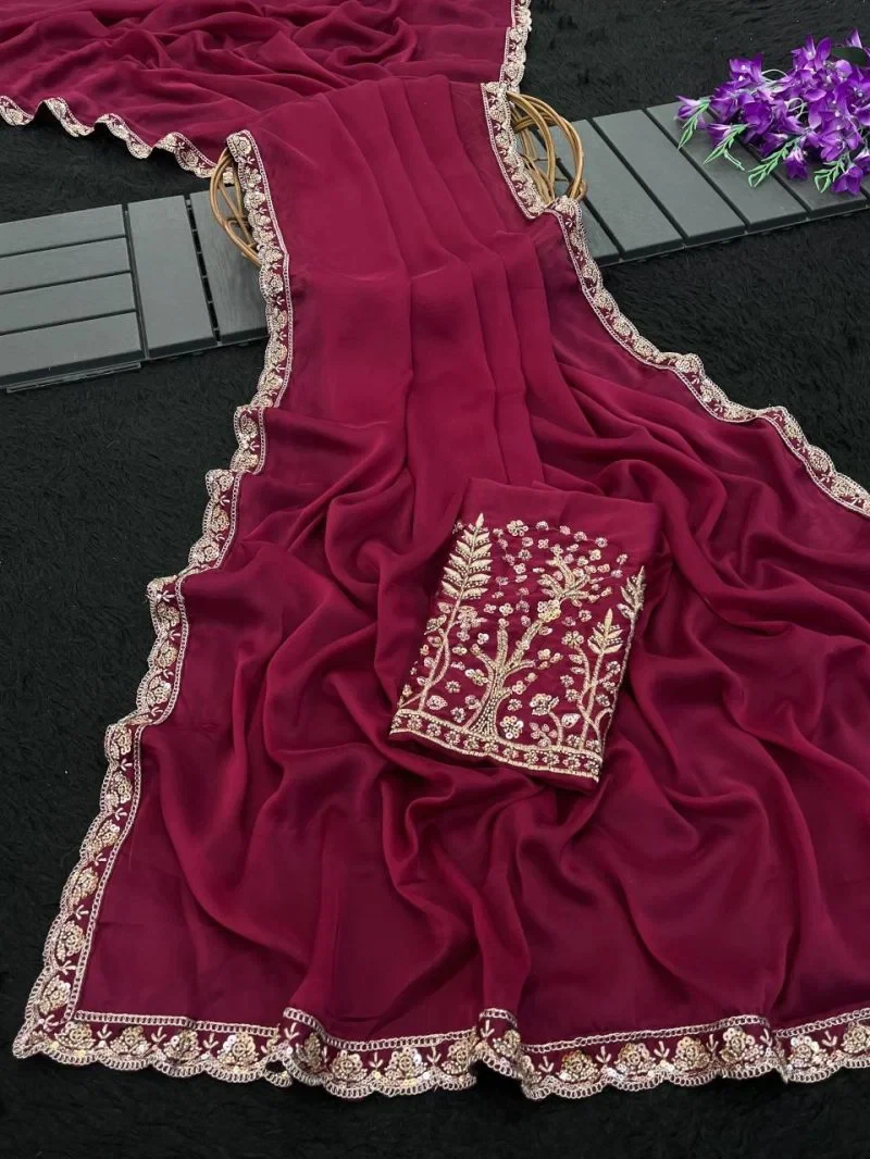 Kalini Kf Rangoli Chiffon Embroidered Saree Collection 10