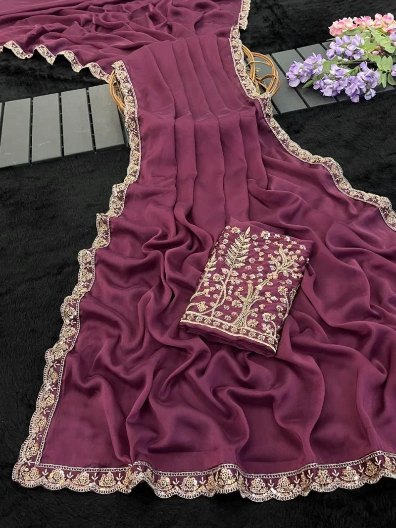 Kalini Kf Rangoli Chiffon Embroidered Saree Collection 11