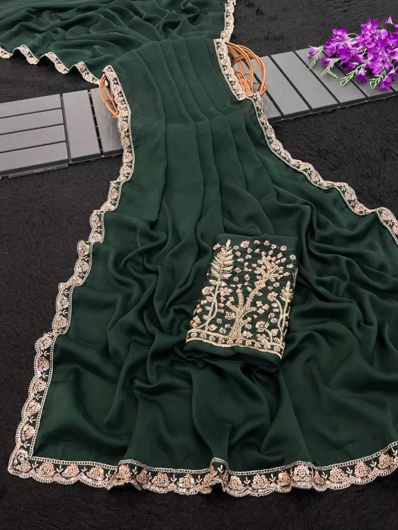 Kalini Kf Rangoli Chiffon Embroidered Saree Collection 13