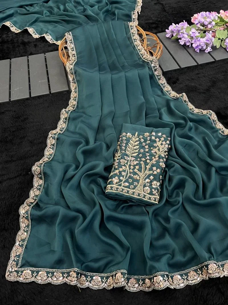Kalini Kf Rangoli Chiffon Embroidered Saree Collection 2