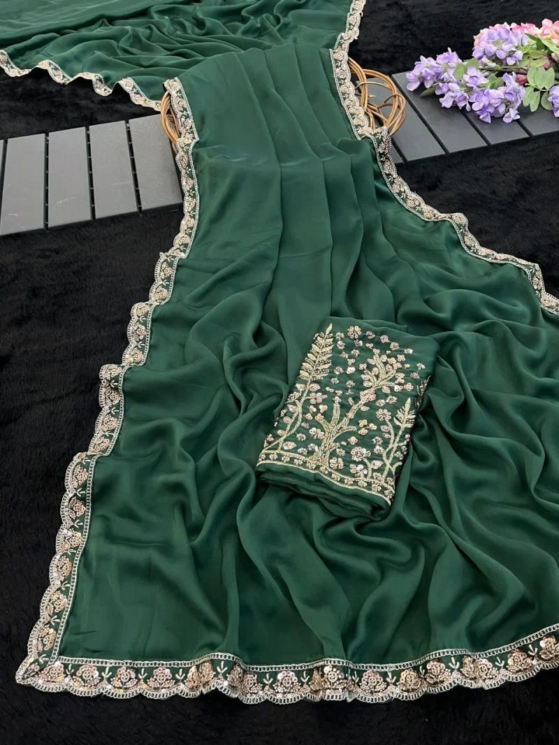 Kalini Kf Rangoli Chiffon Embroidered Saree Collection 4
