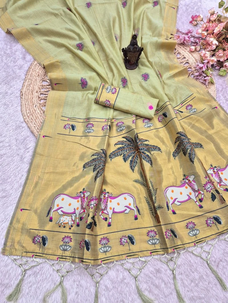 Kamal Vol 1 Munga Cotton Weaving Zari Butti Work Saree Collection 7