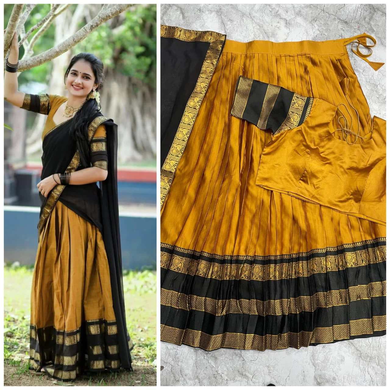 Kanjivaram Silk Lehenga Half Saree 14