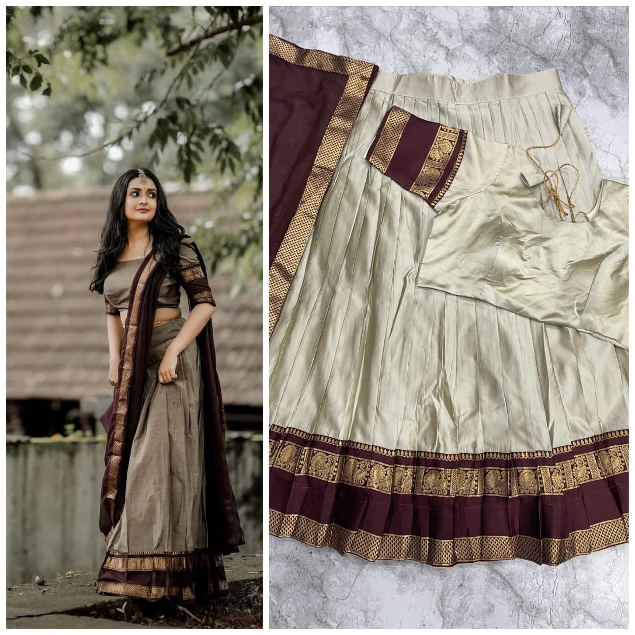 Kanjivaram Silk Lehenga Half Saree 15