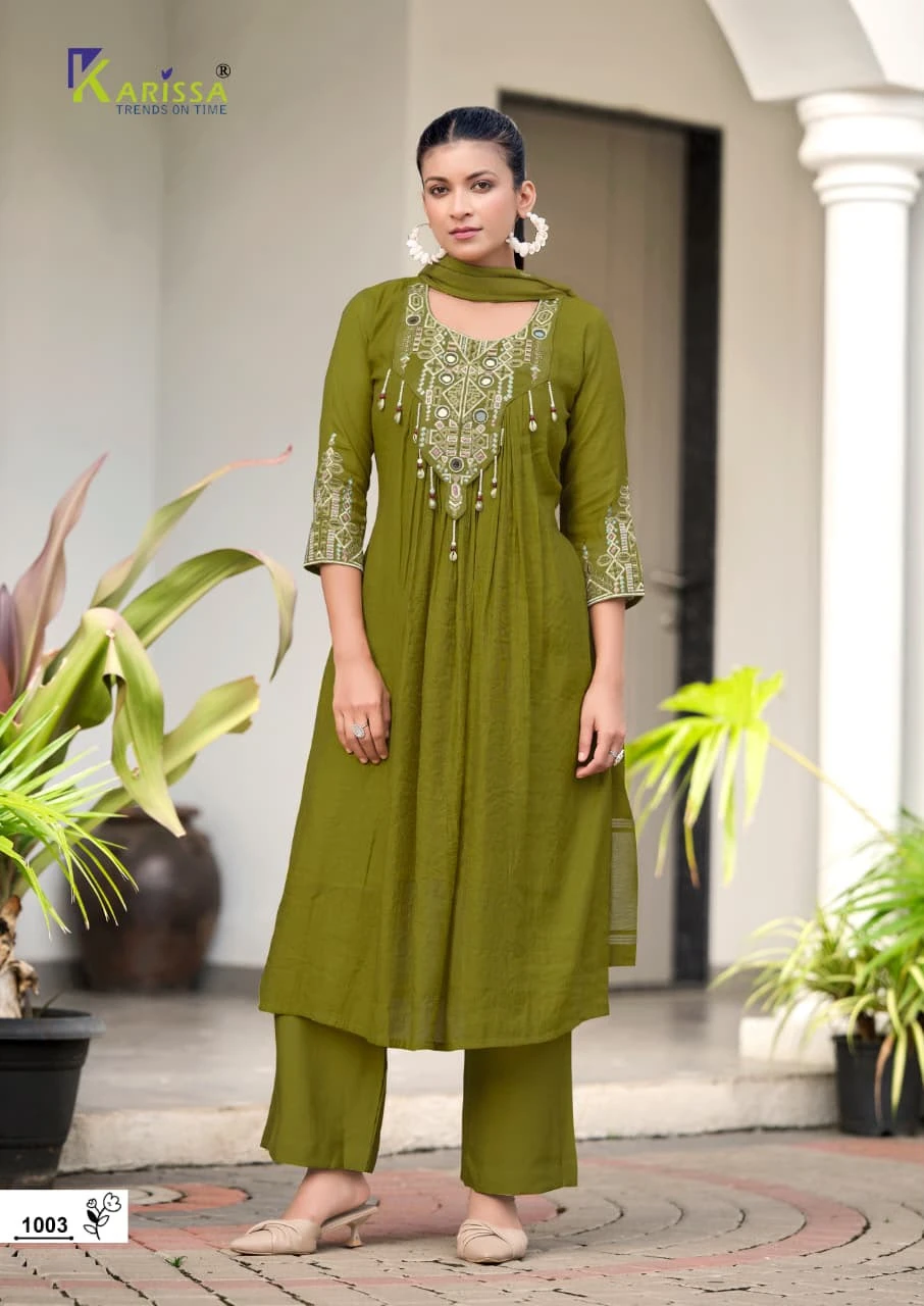 Karissa Supriya Hand Mirror Work Salwar Suit Collection 4