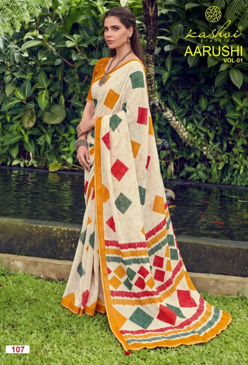 Kashvi Aarushi Vol 1 Weightless Printed Fancy Saree Collection 6