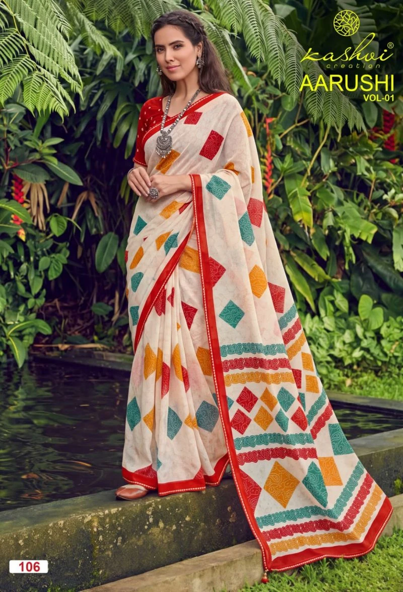Kashvi Aarushi Vol 1 Weightless Printed Fancy Saree Collection 7