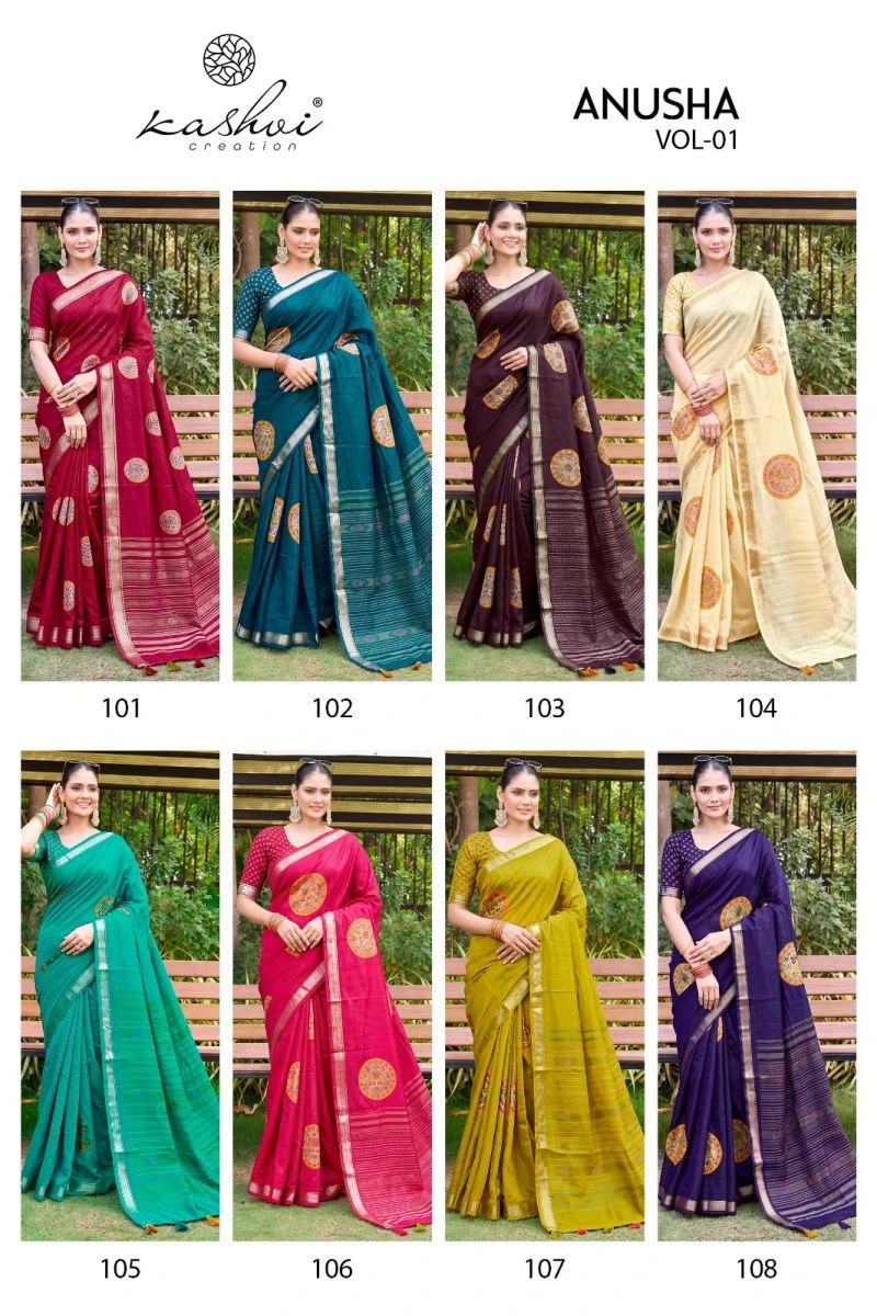 Kashvi Anusha Vol 1 Viscose Satin With Jacquard Border Saree 10