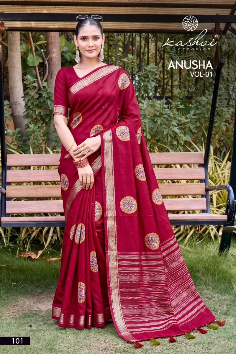 Kashvi Anusha Vol 1 Viscose Satin With Jacquard Border Saree 2