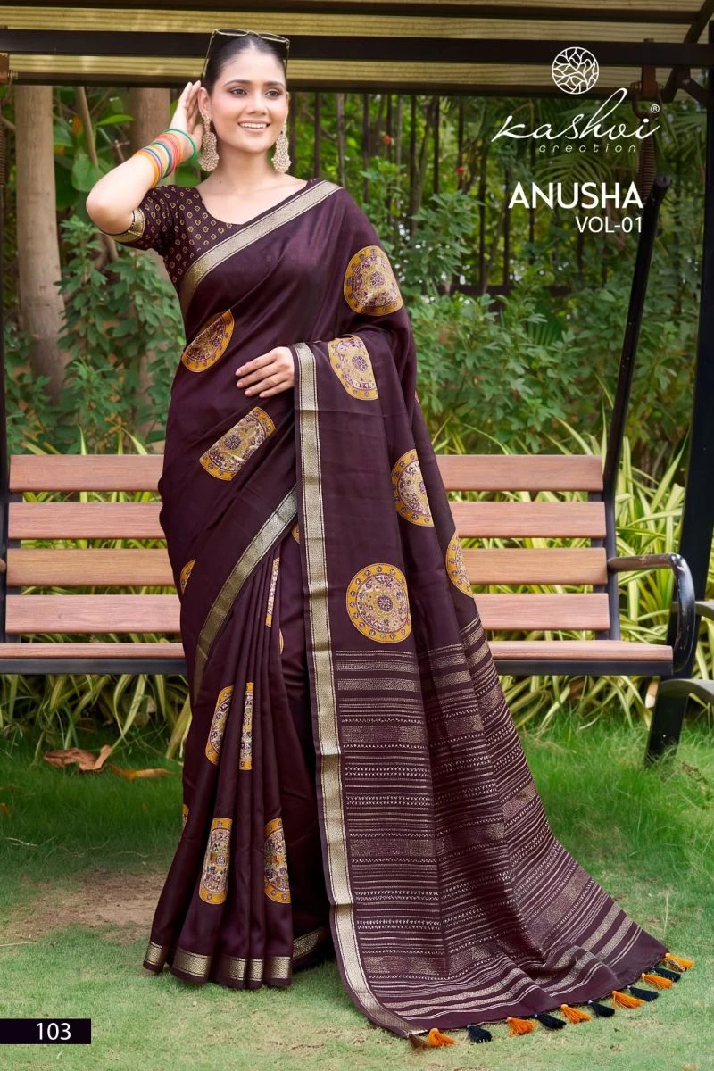 Kashvi Anusha Vol 1 Viscose Satin With Jacquard Border Saree 3