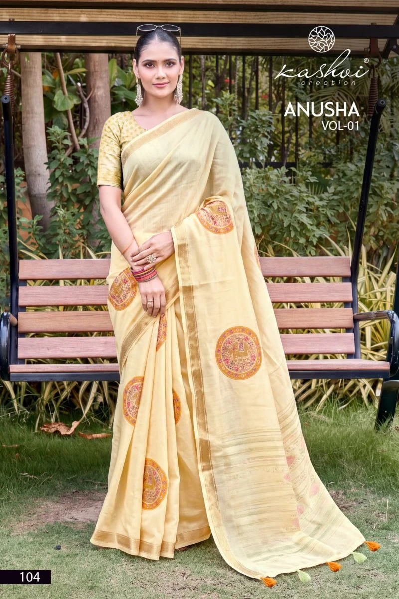 Kashvi Anusha Vol 1 Viscose Satin With Jacquard Border Saree 6