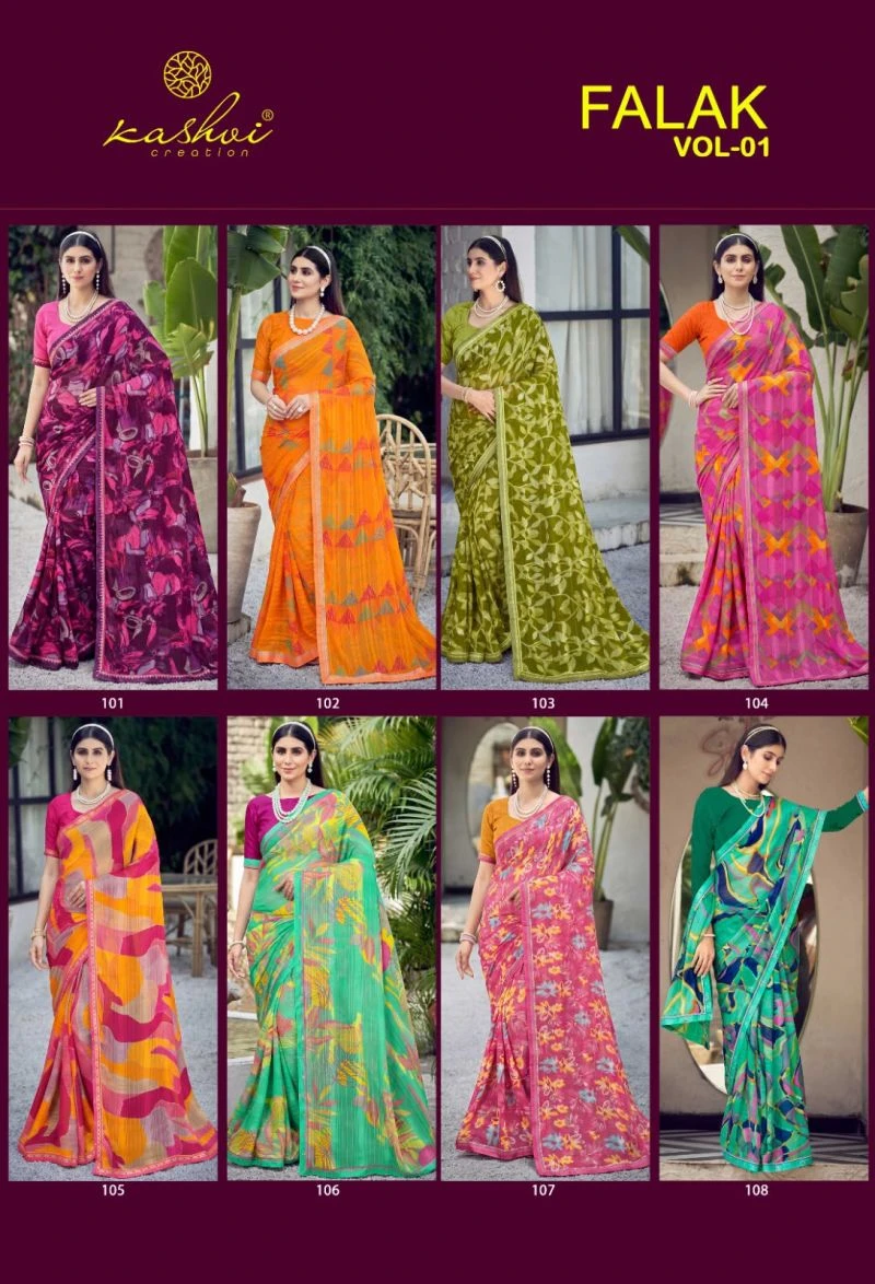 Kashvi Falak Vol 1 Georgette Printed Fancy Saree Collection 10