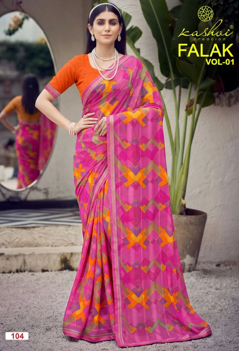 Kashvi Falak Vol 1 Georgette Printed Fancy Saree Collection 6