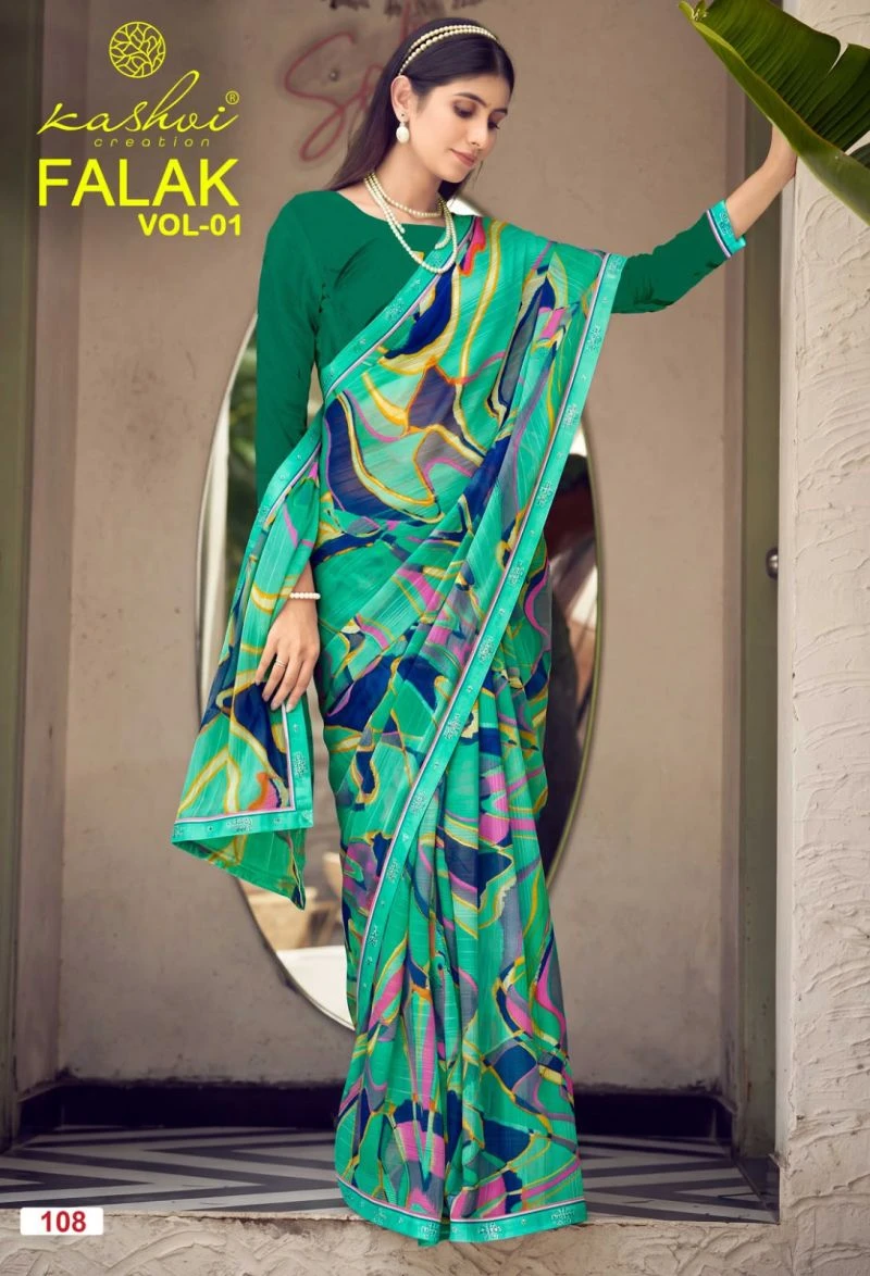 Kashvi Falak Vol 1 Georgette Printed Fancy Saree Collection 7