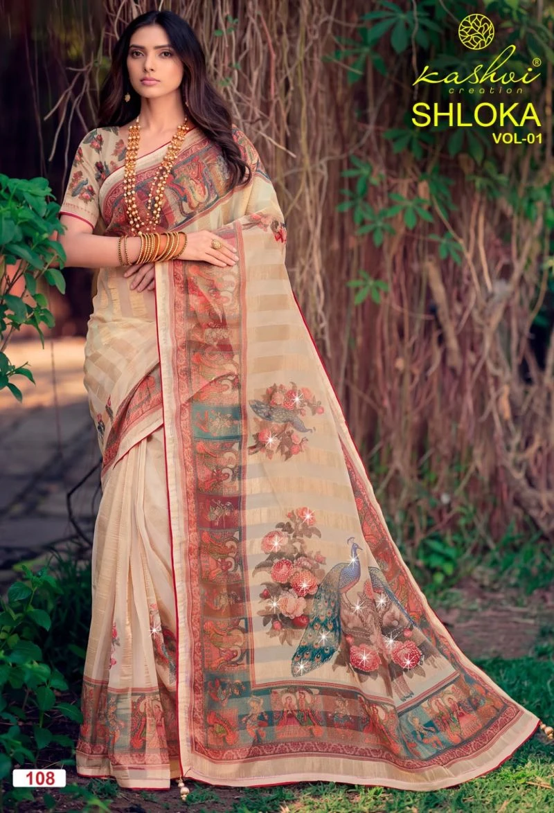 Kashvi Shloka Vol 1 Chiffon Viscose With Saroski Worked Saree 2
