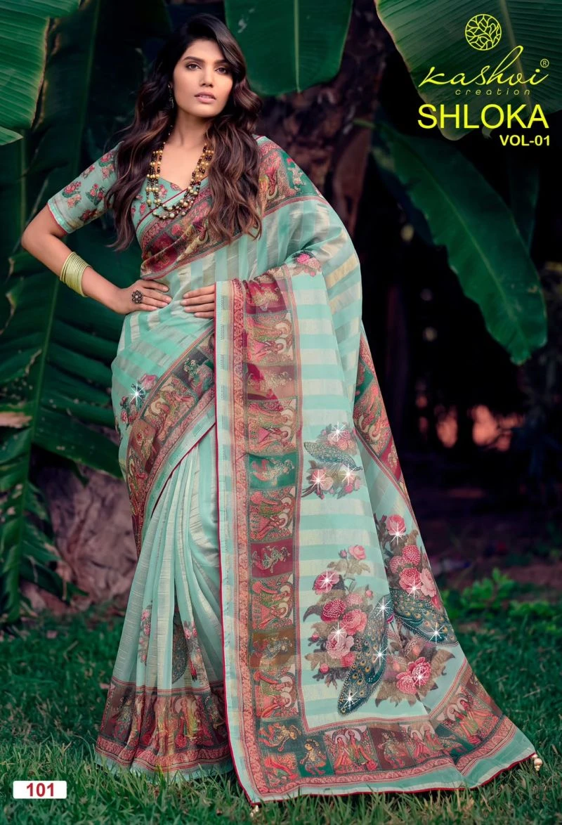 Kashvi Shloka Vol 1 Chiffon Viscose With Saroski Worked Saree 3