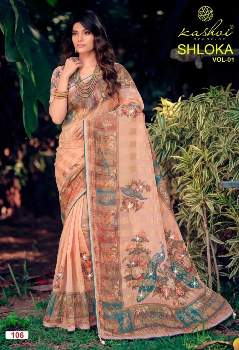 Kashvi Shloka Vol 1 Chiffon Viscose With Saroski Worked Saree 7