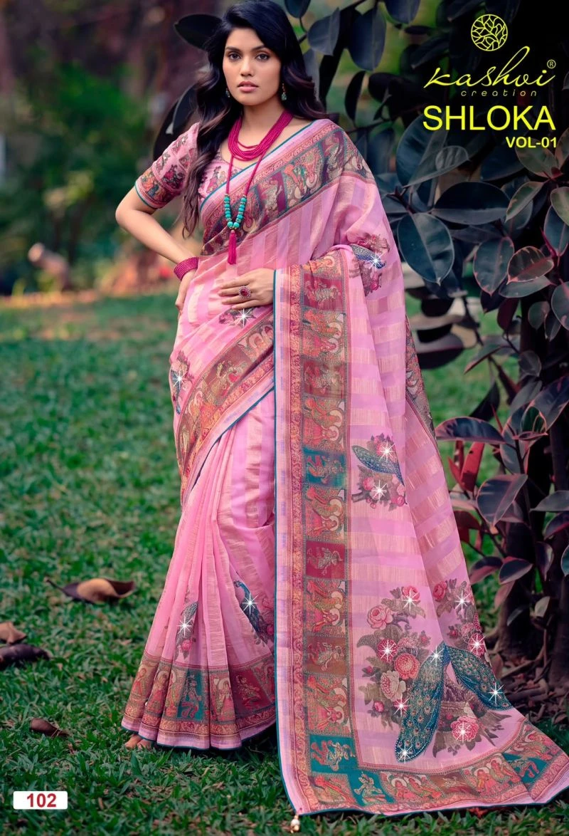 Kashvi Shloka Vol 1 Chiffon Viscose With Saroski Worked Saree 8