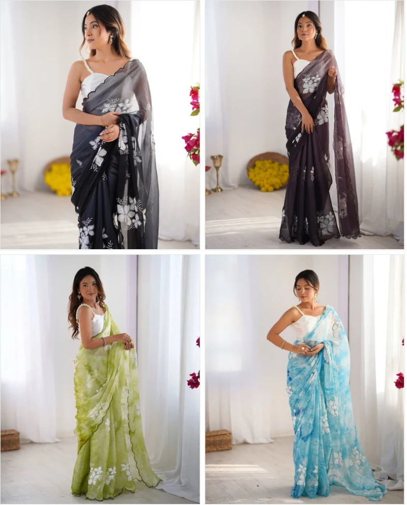 Kc 831 Jimmy Choo Sequence Worked Saree Collection 6