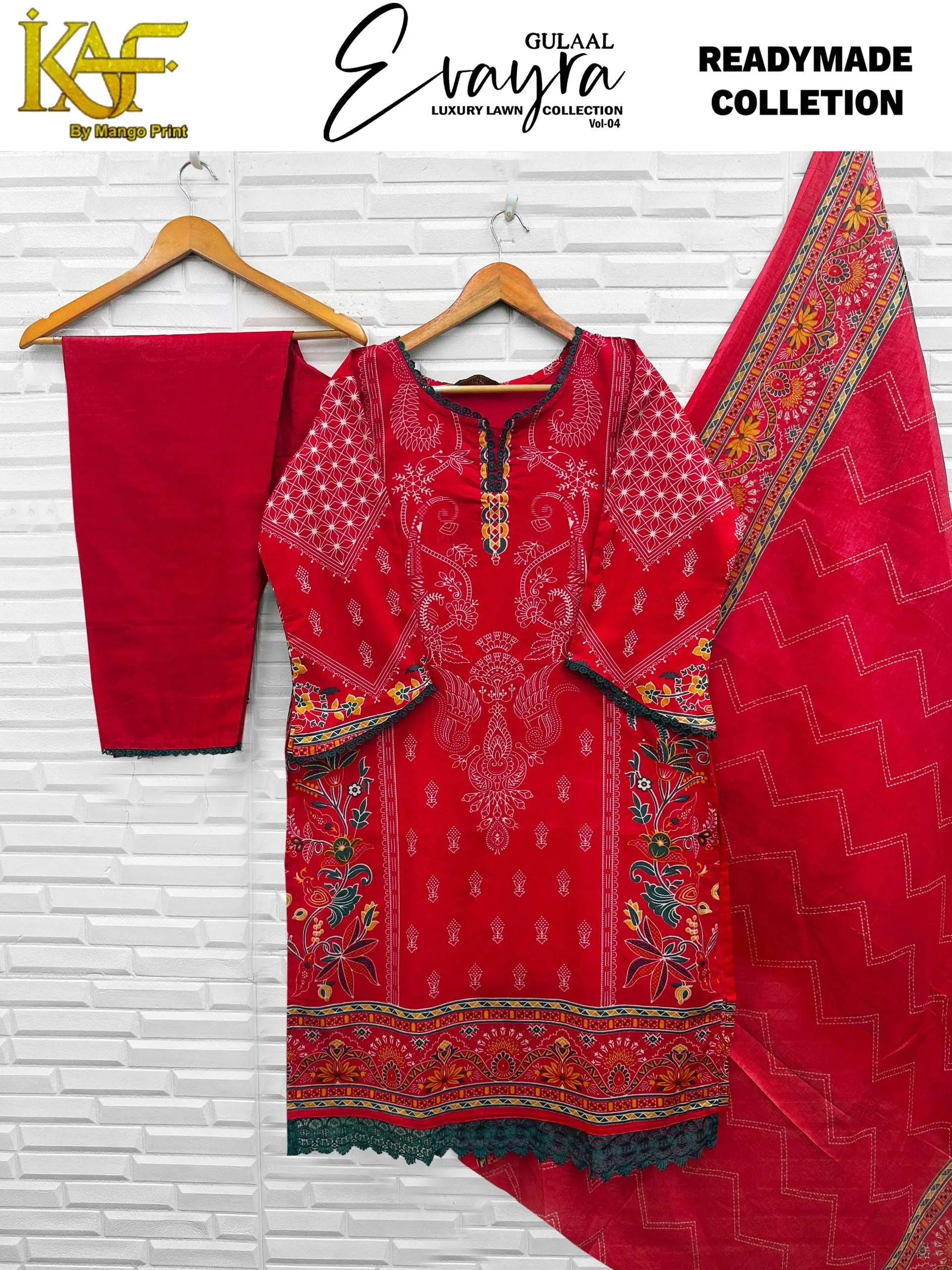 Keval Fab Evayra Gulaal Luxury Lawn Ready Made Collection Vol 4 - Readymade Dress 5