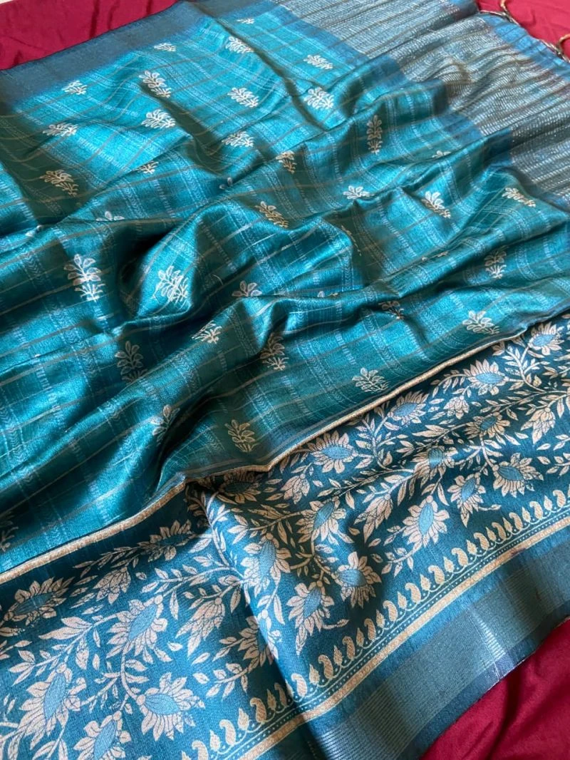 Kf Alpana Tussar Silk Fancy Saree Collection 3