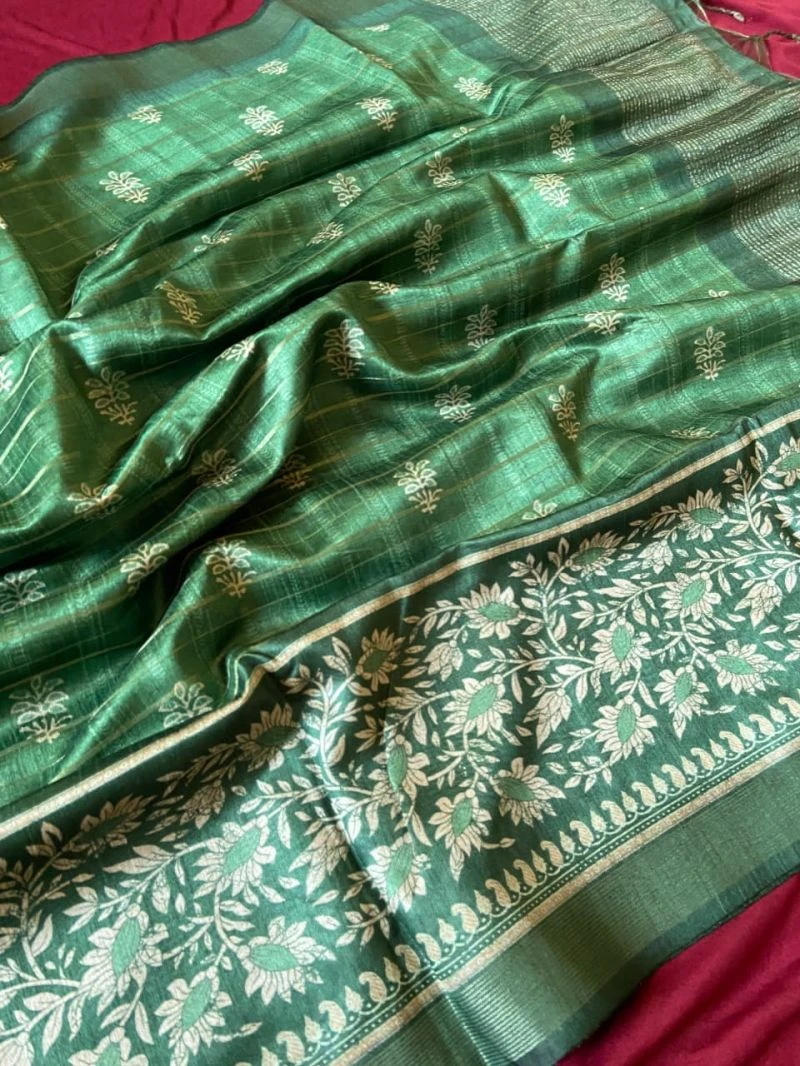 Kf Alpana Tussar Silk Fancy Saree Collection 4