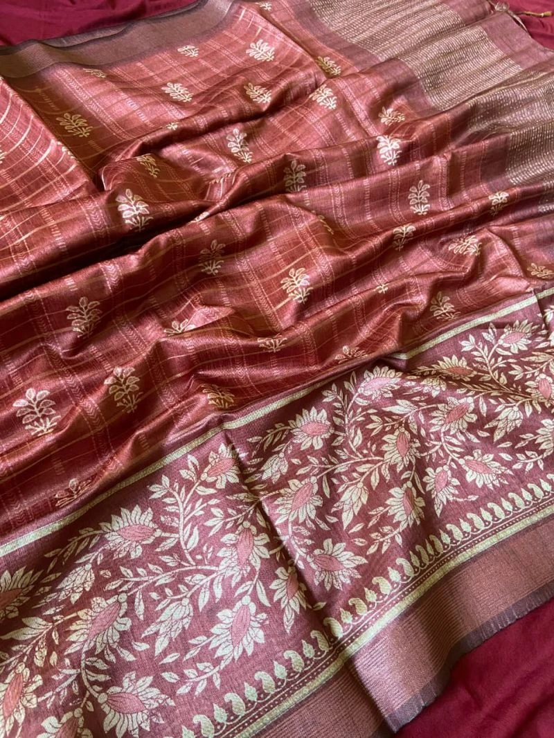 Kf Alpana Tussar Silk Fancy Saree Collection 6
