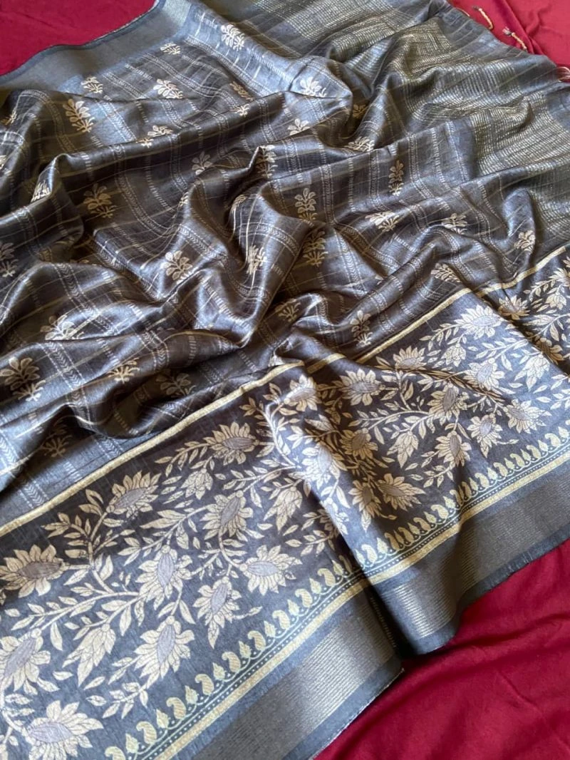 Kf Alpana Tussar Silk Fancy Saree Collection 7