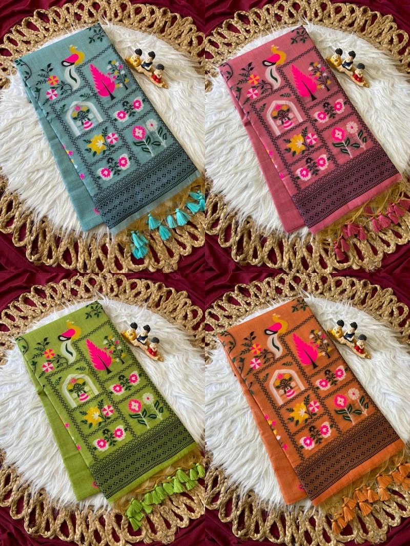 Kf Yashira Jamdani Cotton Woven Saree Collection 6