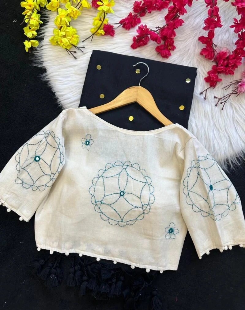 Khadi Vol 60 Khadi Cotton Saree With Cotton Embroidered Blouse Collection 14