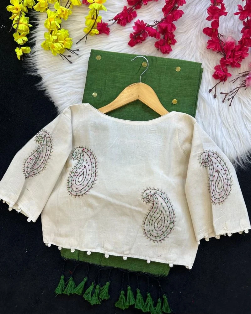 Khadi Vol 60 Khadi Cotton Saree With Cotton Embroidered Blouse Collection 4