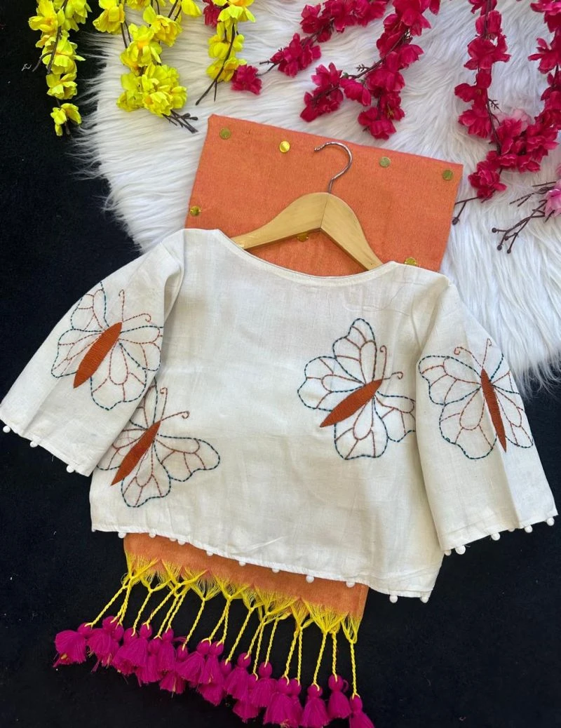 Khadi Vol 60 Khadi Cotton Saree With Cotton Embroidered Blouse Collection 5