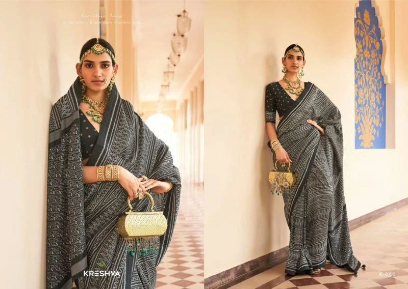 Kreshva Anukaari Pv Silk Printed Designer Saree Collection 2