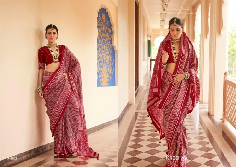 Kreshva Anukaari Pv Silk Printed Designer Saree Collection 3
