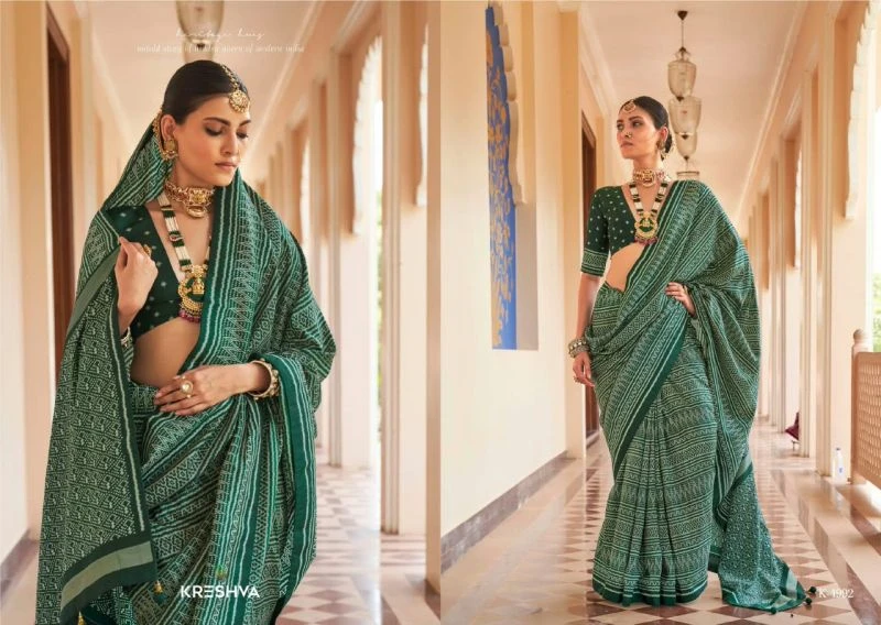 Kreshva Anukaari Pv Silk Printed Designer Saree Collection 4