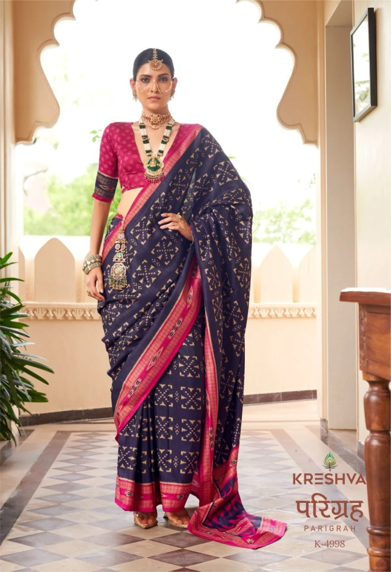 Kreshva Parigrah Mercerised Silk Printed Designer Saree Collection 2