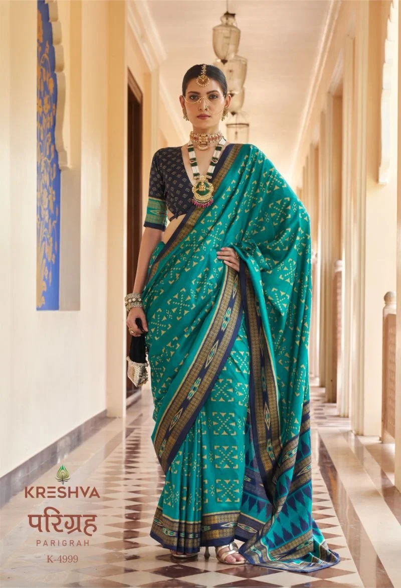 Kreshva Parigrah Mercerised Silk Printed Designer Saree Collection 3