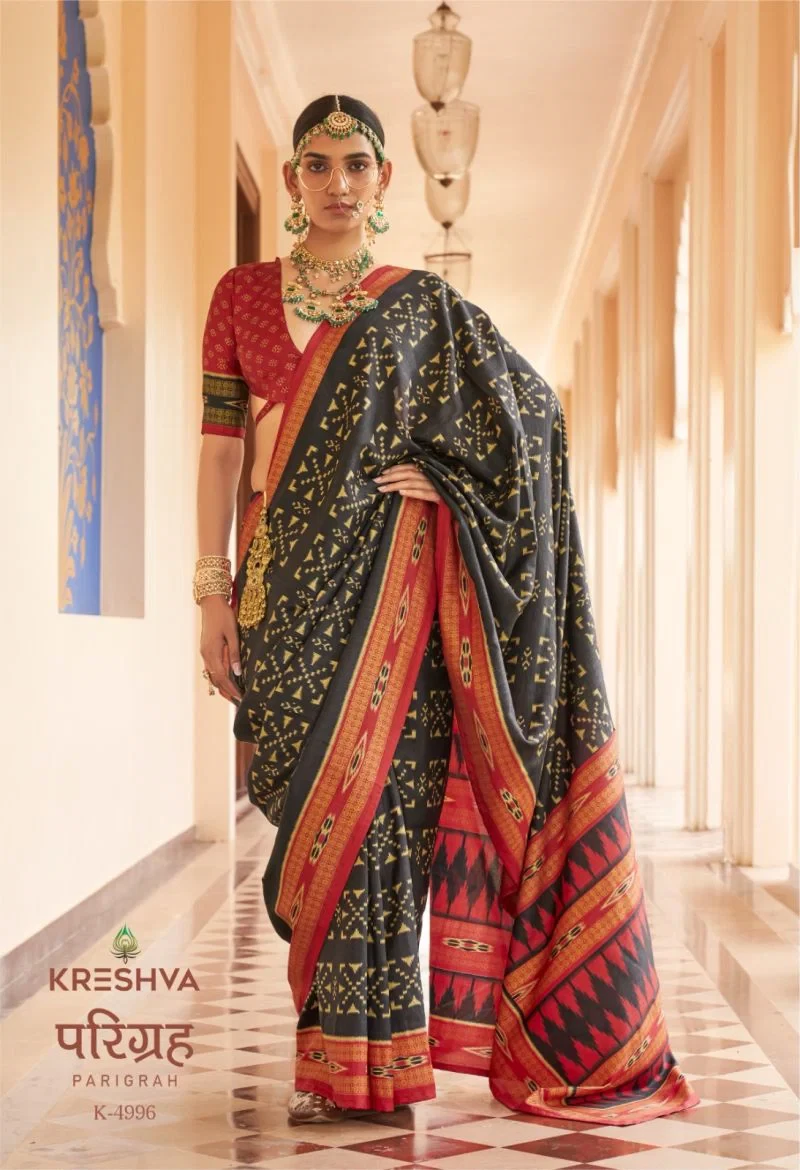 Kreshva Parigrah Mercerised Silk Printed Designer Saree Collection 4