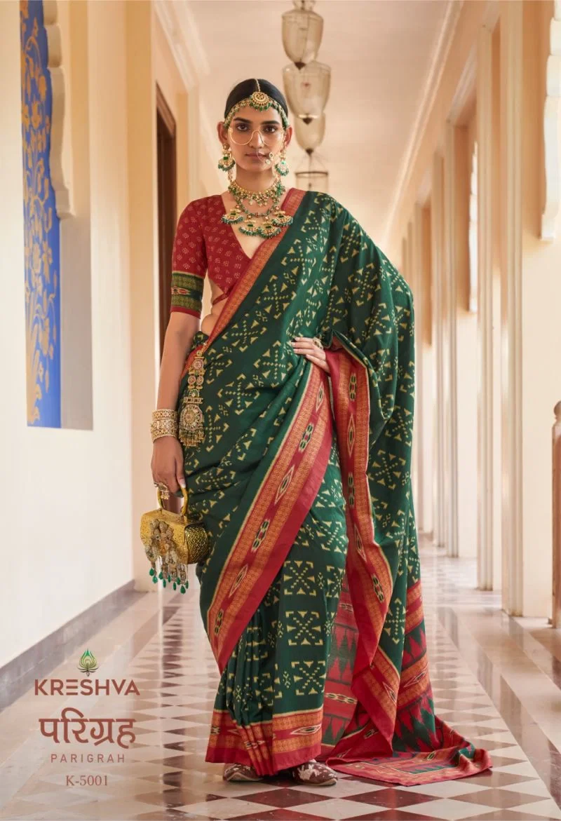 Kreshva Parigrah Mercerised Silk Printed Designer Saree Collection 5