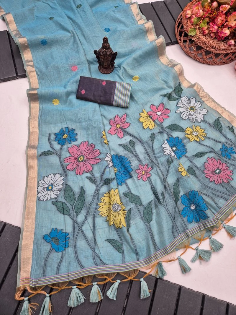 Lotus Vol 1 Munga Cotton Weaving Zari Butti Work Saree Collection 5