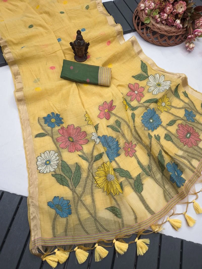 Lotus Vol 1 Munga Cotton Weaving Zari Butti Work Saree Collection 6