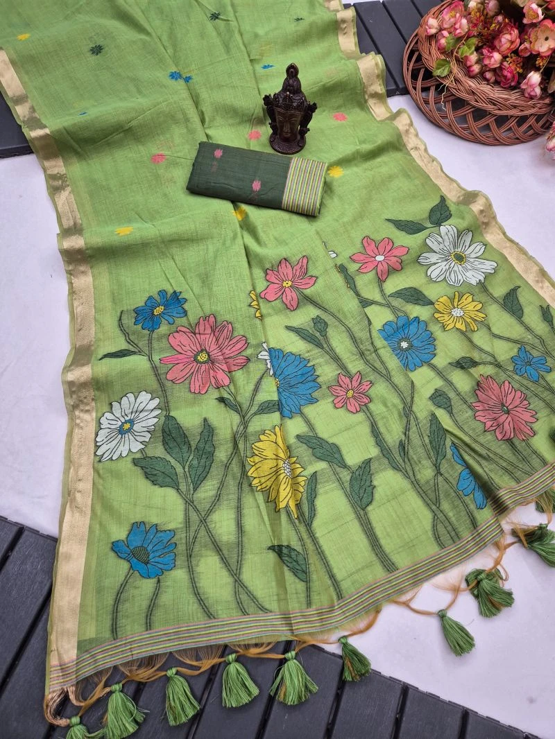 Lotus Vol 1 Munga Cotton Weaving Zari Butti Work Saree Collection 7