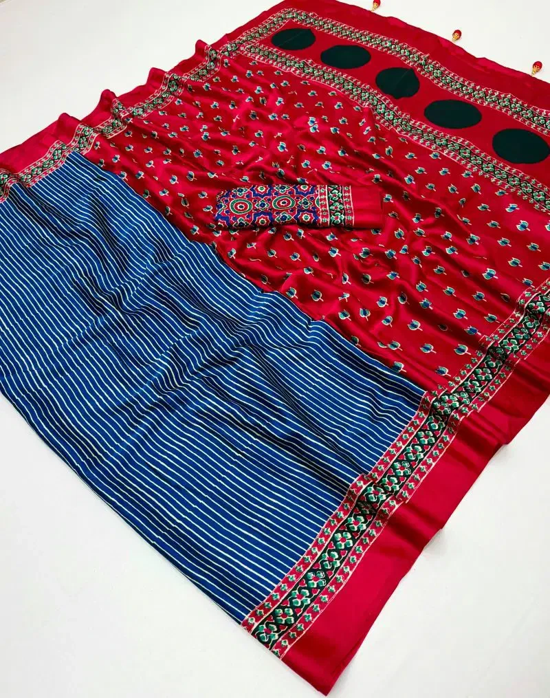 Lux Vol 49 Semi Modal Printed Fancy Saree Collection 9