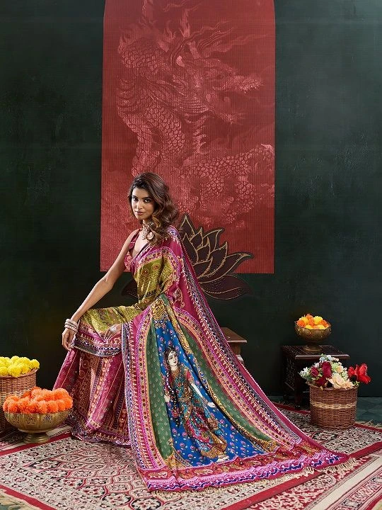 Maahi 246 Crepe Silk Party Wear Digital Printed Saree Collection 3