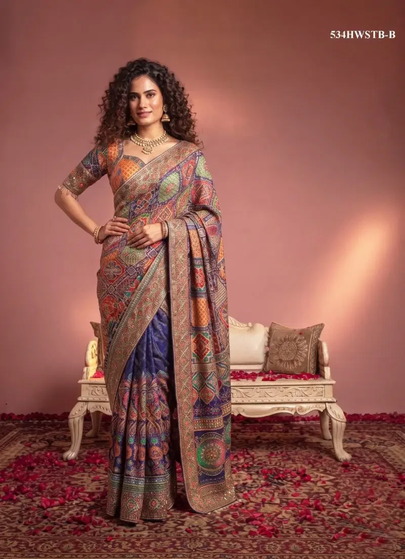 Mahotsav Nimaya Rajwadi Vol 5 Crape Silk Aari Work Saree Collection 3