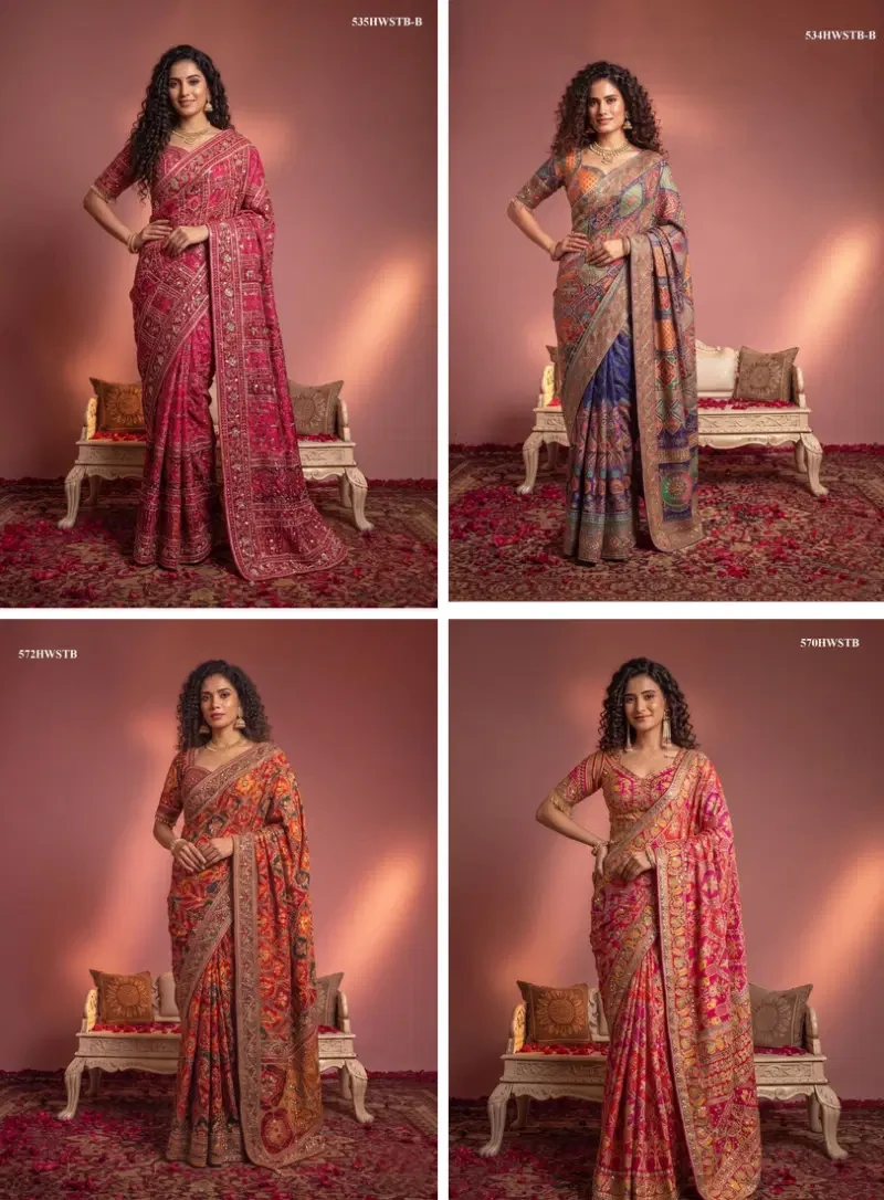 Mahotsav Nimaya Rajwadi Vol 5 Crape Silk Aari Work Saree Collection 8